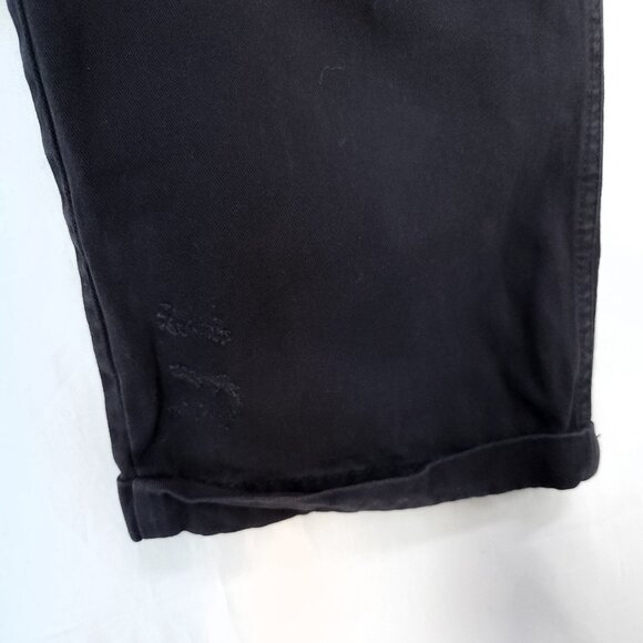 Free People Chino Pants Womens 26 Button Fly Cuff Hem Distress Black Trousers - Picture 15 of 16